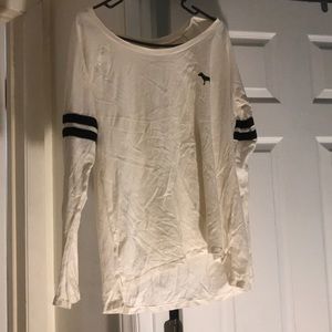 Cream and black long sleeve top